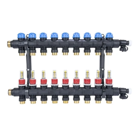 Rozdělovač ProCalida EF1 K, 9 topných okruhů, G1, 0,2 - 1,6 l/min AFRISO 81269