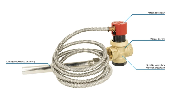 Teplotní ochranný ventil pro kotel TAS G3/4" kapilára 1,3 m Afriso 4241500