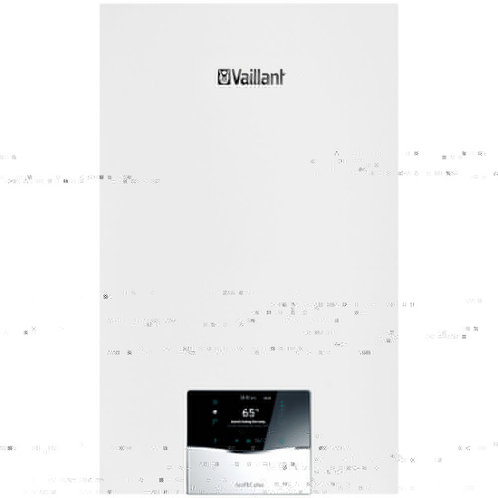 Balení Vaillant ecoTEC Plus VC 30CS/1-5 + nádrž VIH R 120/6B + ovladač VRC 720f sensoCOMFORT + připojovací sada + SPS před stěnu nebo střechu 0010043661