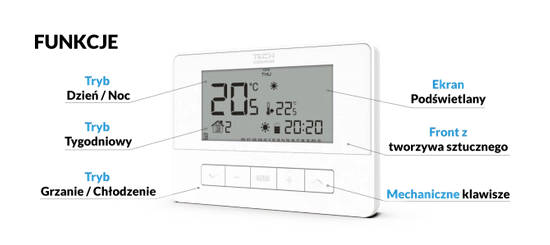 Dvoustavový bezdrátový pokojový ovladač T-4.2 Tech WG.11.0631