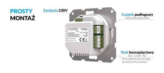 Dvoustavový kabelový pokojový regulátor pro rámové systémy F-4z v1, bílý Tech WG.11.0577