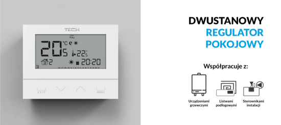 Dvoustavový kabelový pokojový ovladač ST-292 v3 bílý Tech WG.11.0431