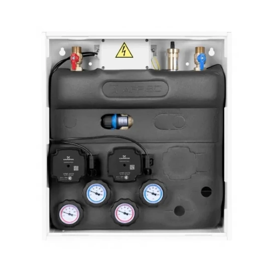 PrimoBox AZB 201 s hydraulickou spojkou, 1 okruh bez směšování a 1 okruh s termostatickým ventilem ATM AFRISO 7620100