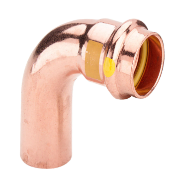 Koleno měděné vsuvky 18/90 pro upínání PLYN/VODA