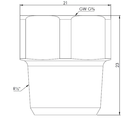 Patní ventil pro odvzdušňovací ventil R1/2" x GW G3/8" Afriso 77723
