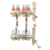 Mosazný 3-okruhový podlahový rozdělovač Goshe 0330.563