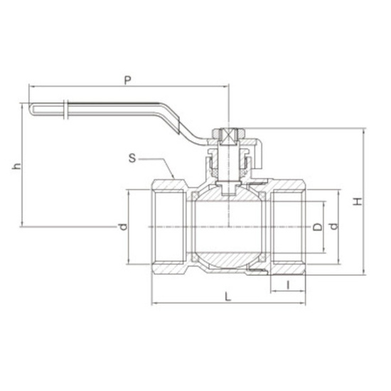 Kulový kohout PREMIUM 1 1/2" GW-GW s rukojetí DN40 Goshe 0200.055
