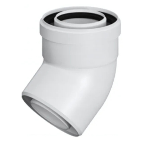 Koncentrické koleno PP-PP 45 stupňů fi 60/100 Ricom PP60/100B45
