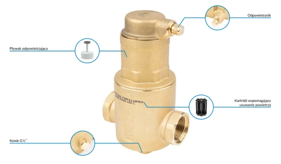 Odlučovač vzduchu FAR 312, přípojky Rp1, Afriso 7773120